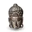 Masca Buddha vintage din lemn sculptat manual, finisaj patinat inchis, 26cm