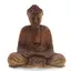 Statueta Buddha vintage din lemn sculptat manual, finisaj natural, 16cm