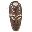 Masca africana vintage din lemn sculptat manual, decorata cu crab alb, 20cm