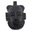 Masca africana vintage din lemn sculptat manual, model negru lucios cu detalii gravate, 16cm