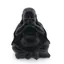 Statueta Buddha vintage neagra din rasina, gestul "nu vorbi raul”, 10cm