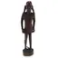 Statueta africana vintage din lemn sculptat manual, barbat cu par lung si tunica, 31cm
