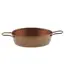 Tava rotunda vintage din cupru cu manere laterale, 13cm