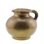Vas rotund vintage din bronz cu gat scurt si maner lateral, 9cm