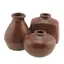 Set decorativ vintage din ceramica maro, trei vase unite