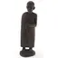 Statueta vintage din lemn sculptat manual, calugar in picioare, 27,5cm