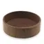 Bol rotund mediu vintage din lemn sculptat manual, finisaj natural inchis, 18cm