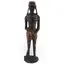 Statueta africana vintage din lemn sculptat manual, femeie cu vas, 33cm