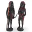 Set statuete africane vintage din lemn sculptat manual, barbat si femeie, 31cm