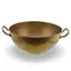 Vas adanc vintage din alama cu manere laterale, 31cm