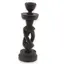 Sfesnic vintage din lemn sculptat manual, model spiralat cu baza rotunda, 22,5cm