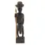 Statueta africana vintage din lemn sculptat manual, razboinic cu palarie si sulita, 30cm