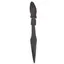 Pumnal decorativ vintage din lemn sculptat manual, maner cu chip tribal, 47cm