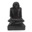 Statueta egipteana vintage din rasina neagra, scrib antic cu sul de papirus, 18cm