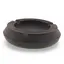 Scrumiera vintage din lemn sculptat manual, model rotunjit cu margini fine, 10cm