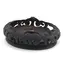 Suport rotund vintage din lemn sculptat manual, model decupat cu motive florale, 12cm