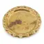 Tava rotunda din alama vintage, model auriu cu margine decorata cu pesti, 10,5cm