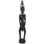 Statueta africana vintage, model din lemn inchis cu margele, 32cm