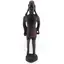 Statueta africana vintage, model din lemn inchis cu detalii maro, 20,5cm