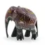 Figurina elefant din lemn vintage, model pictat manual colorat, 8cm