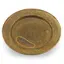 Farfurie decorativa din alama vintage, model rotund cu palmieri gravati, 9cm