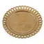 Farfurie decorativa din alama vintage, model rotund cu margine decupata, 10,5cm
