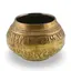 Vas decorativ din alama vintage, model auriu cu motive gravate, 7cm