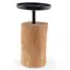 Decoratiune mica din lemn, model sculptat manual cilindric cu platou negru, 14,5cm