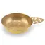 Bol vintage din alama cu maner decupat ornamental, 19cm