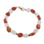 Bratara Carneol si Cuart roz neuniform 6-12mm si Smarald sfere 3mm