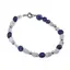 Bratara Lapis Lazuli si Piatra lunii neuniforma 6-8mm cu bumbi argintii