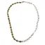 Colier Peridot neuniform si sfere 3-6mm cu Piatra lunii neuniforma 6-8mm si steluta din Hematit auriu 6mm