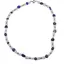 Colier Lapis Lazuli si Piatra lunii neuniforma 6-8mm cu bumbi argintii
