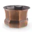 Ghiveci vintage din cupru cu design geometric ondulat, 14,5cm
