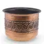 Ghiveci vintage din cupru decorat cu motive florale in relief, 16cm