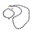 Set bratara si colier Lapis Lazuli cuburi fatetate si Hematit auriu discuri, 2-4mm