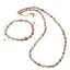Set bratara si colier Opal roz cuburi fatetate si Hematit auriu discuri, 2-5mm