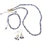 Set cercei cu agatatoare, bratara si colier Lapis Lazuli banuti extrafatetati cu elemente aurii, 4mm