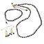Set cercei cu agatatoare, bratara si colier Spinel banuti extrafatetati cu elemente aurii, 4mm