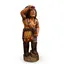 Statueta vintage din lemn sculptat manual, indian american colorat, 97cm