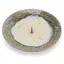 Suport vintage pentru lumanare din cupru emailat crem, decor abstract, 19,5cm