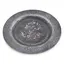 Farfurie decorativa vintage din metal patinat, model gravat, 14cm