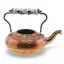 Ceainic vintage din cupru cu maner din portelan pictat, 21cm