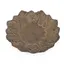 Farfurie decorativa vintage din alama, model floral in relief inchis la culoare, 13,5cm