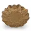 Farfurie decorativa vintage din alama, model floral in relief auriu, 12,5cm