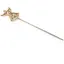 Decoratiune vintage din alama in forma de inger pe suport lung, 26cm