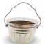 Bol vintage din metal argintiu cu capac si maner, 11cm