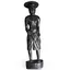 Statueta vintage din lemn sculptat manual, barbat cu palarie traditionala, 44cm