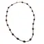 Colier Labradorit sfere 3mm, Granat neuniform 5-8mm si Hematit auriu cuburi 3mm cu bumbi aurii