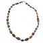 Colier Lapis Lazuli si Ochi de tigru neuniform cu bumbi argintii, 6-12mm